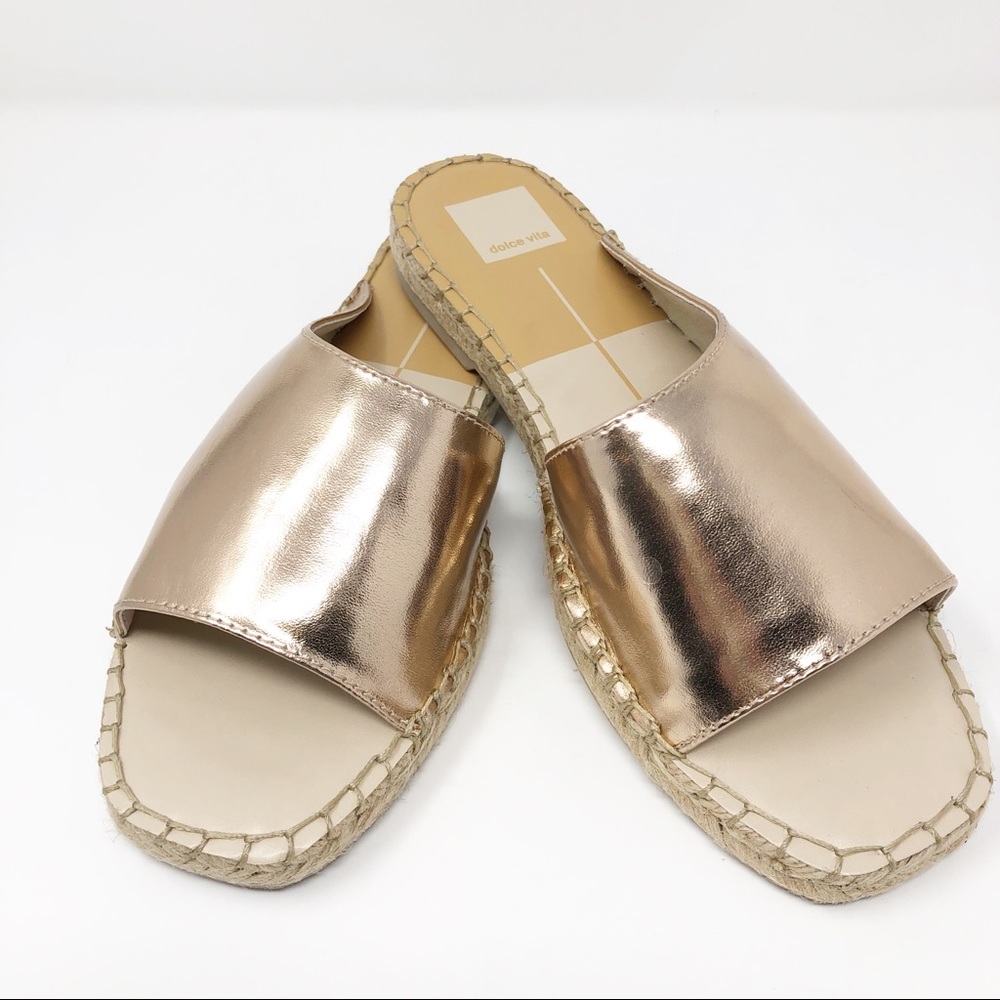 Dolce Vita Banji Slide Espadrille Sandal Rose Gold